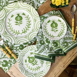 Pomegranate Crest Green Salad Plate | Set of 2