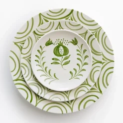 Pomegranate Crest Green Salad Plate | Set of 2