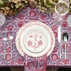 Pomegranate Duet Rose Appetizer Plate | Set of 4