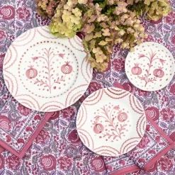 Pomegranate Duet Rose Dinner Plate | Set of 2