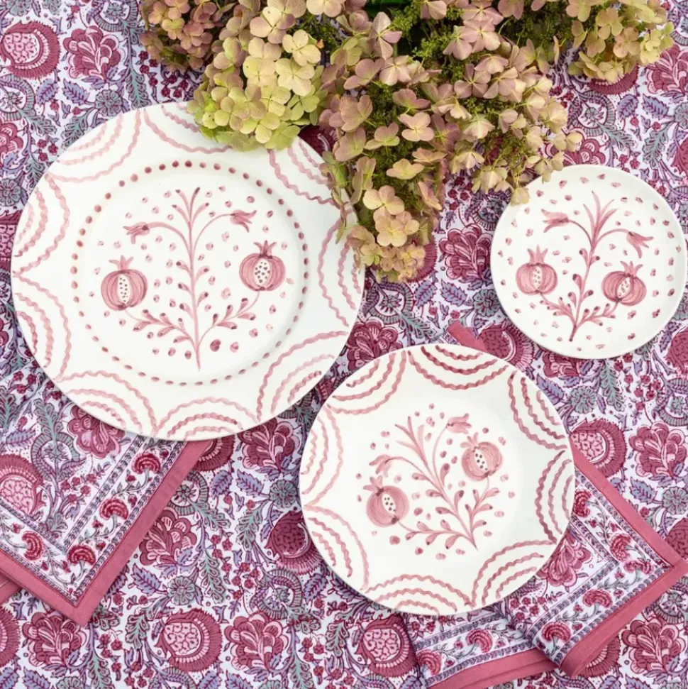 Pomegranate Duet Rose Salad Plate | Set of 2