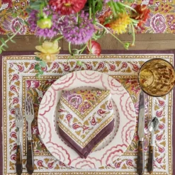 Pomegranate Garden Plum & Ochre Placemat | Set of 4
