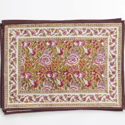 Pomegranate Garden Plum & Ochre Placemat | Set of 4