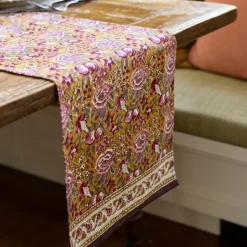 Pomegranate Garden Plum & Ochre Table Runner