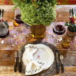 Pomegranate Garden Plum & Ochre Table Runner