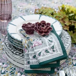 Pomegranate Garden Teal & Lilac Napkin | Set of 4