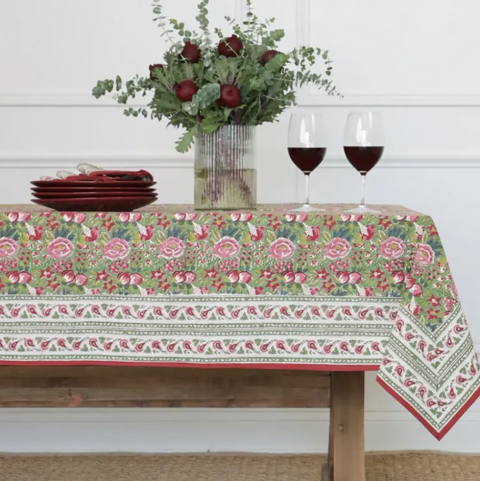 Pomegranate Garden Wine & Rose Tablecloth