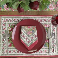 Pomegranate Garden Wine & Rose Placemat |Set of 4