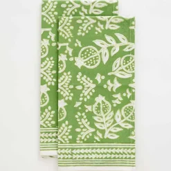 Pomegranate Green Tea Towels | Set of 2
