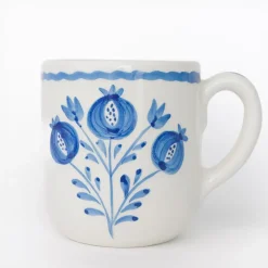 Pomegranate Trio Sketch Cobalt Blue Mug | Set of 2