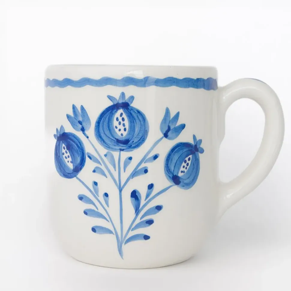 Pomegranate Trio Sketch Cobalt Blue Mug | Set of 2