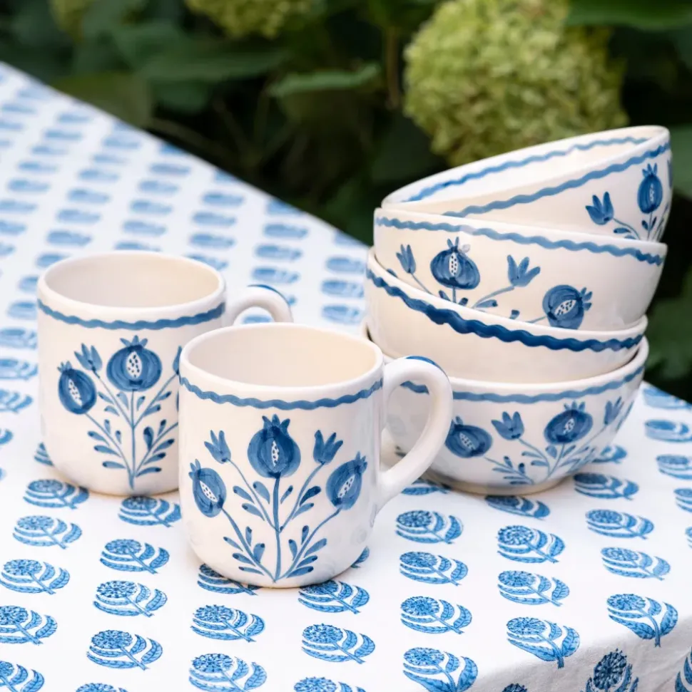 Pomegranate Trio Sketch Cobalt Blue Mug | Set of 2