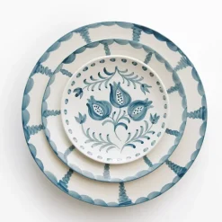 Pomegranate Trio Vine Teal Salad Plate | Set of 2