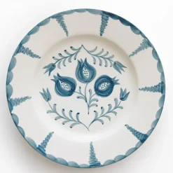 Pomegranate Trio Vine Teal Dinner Plate | Set of 2