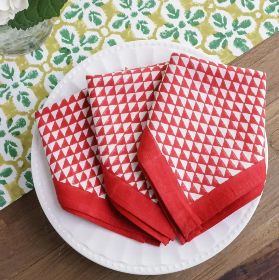 Red Triangle Napkin | Set of 4
