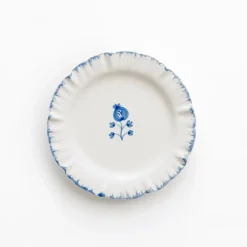 Ruffled Cobalt Blue Appetizer Plate | Set of 4