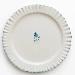Ruffled Teal Dinner Plate | Set of 2
