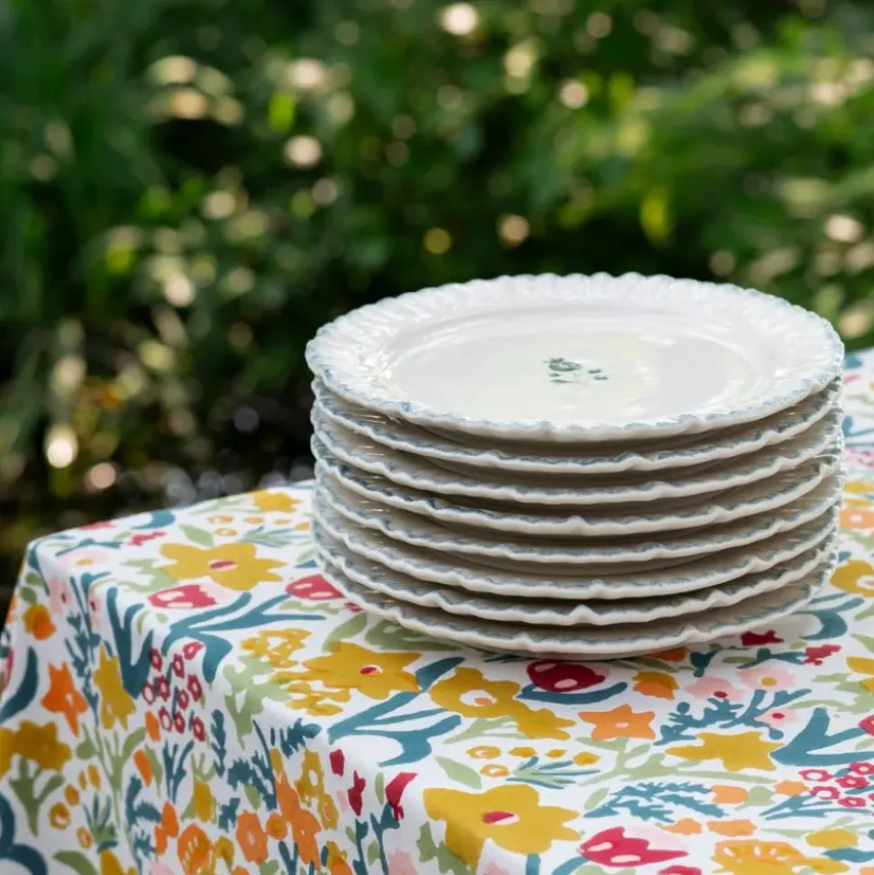 Ruffled Teal Dinner Plate | Set of 2
