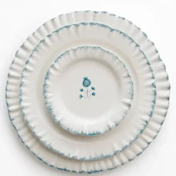 Ruffled Teal Salad Plate | Set of 2