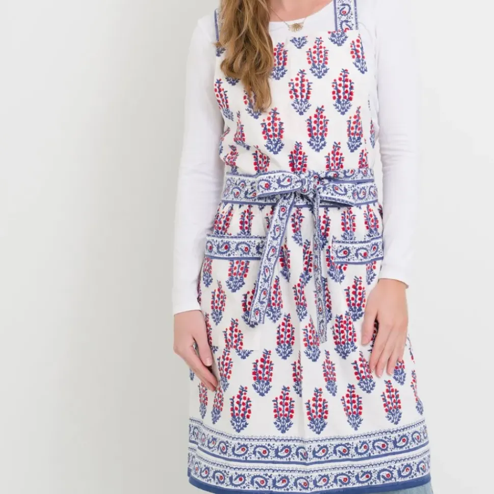 Sagar Red & Blue Apron
