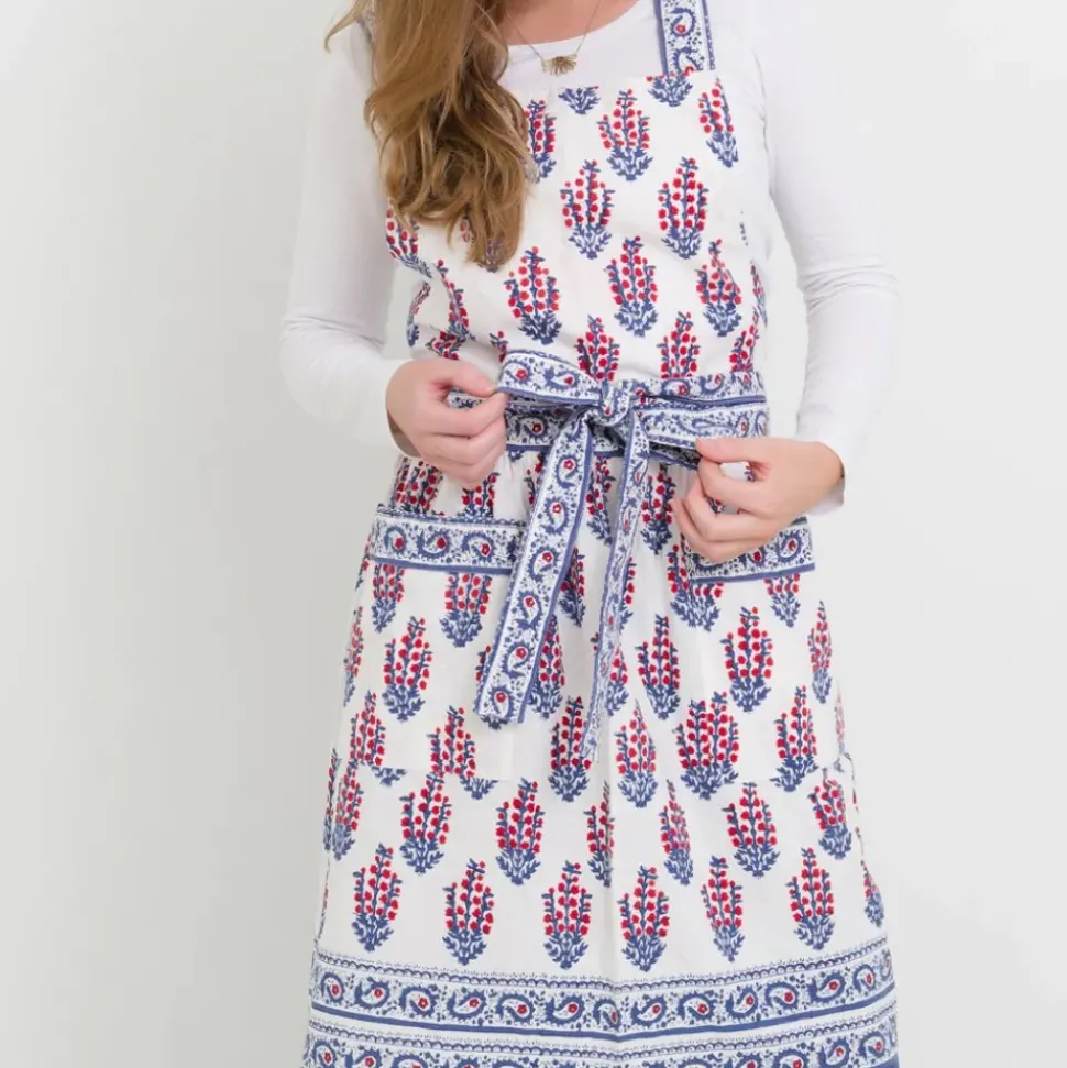 Sagar Red & Blue Apron