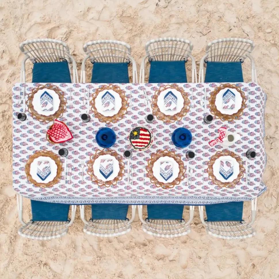 Sagar Red & Blue Tablecloth