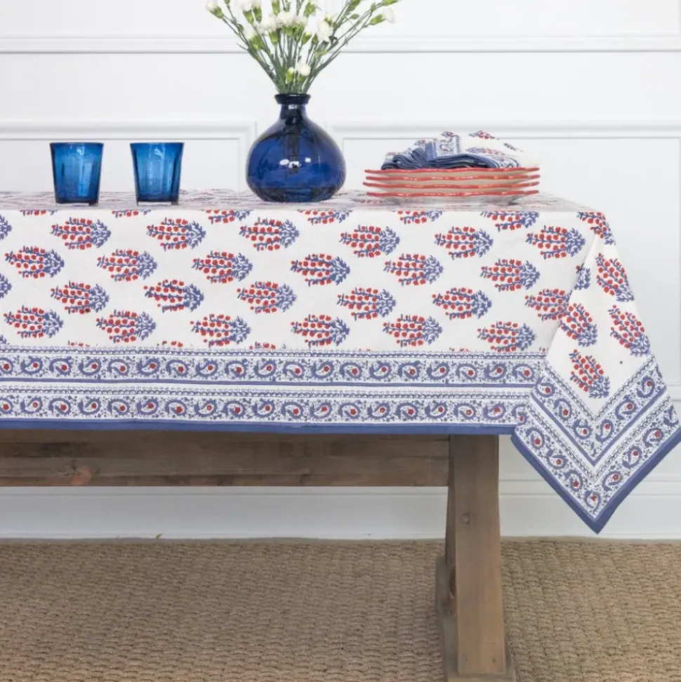 Sagar Red & Blue Tablecloth