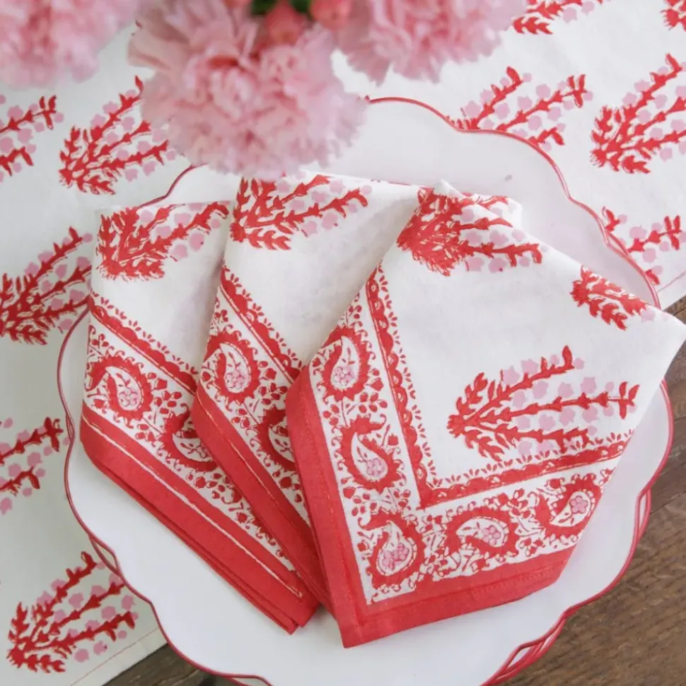 Sagar Red & Pink Napkin | Set of 4