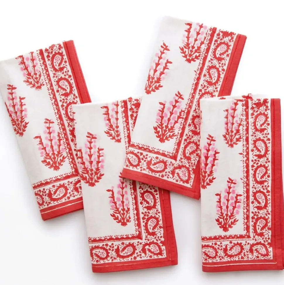 Sagar Red & Pink Napkin | Set of 4