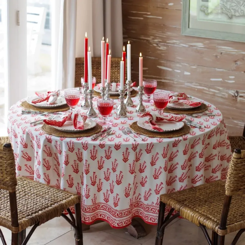 Sagar Red & Pink Tablecloth