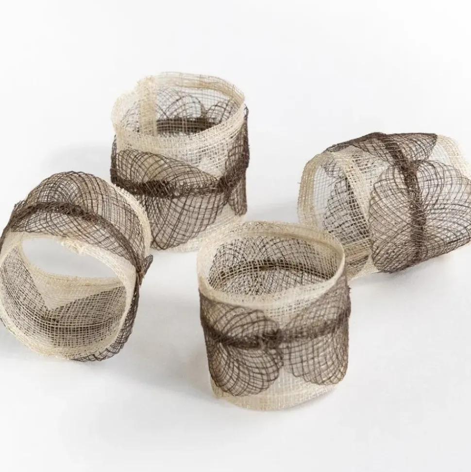 Taupe Poplar Leaf Napkin Rings | Set of 4