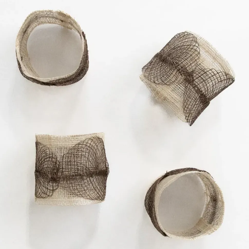 Taupe Poplar Leaf Napkin Rings | Set of 4