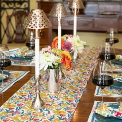 Teal Garden Table Runner