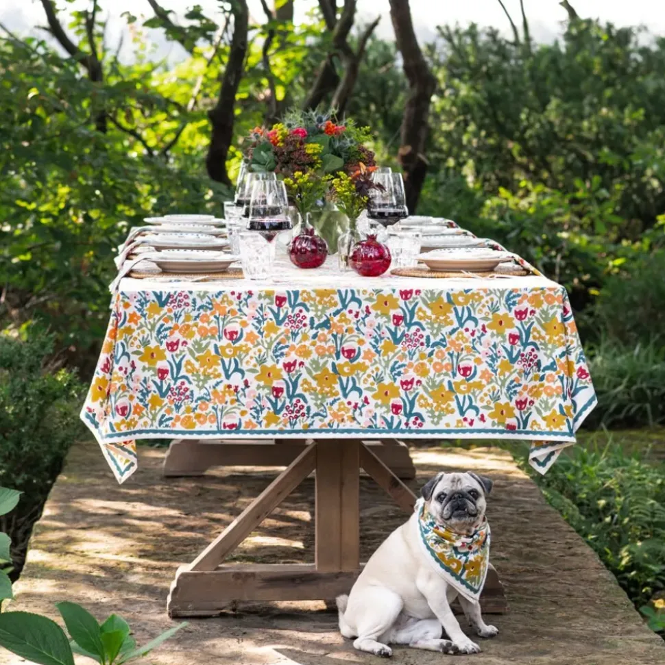 Teal Garden Tablecloth
