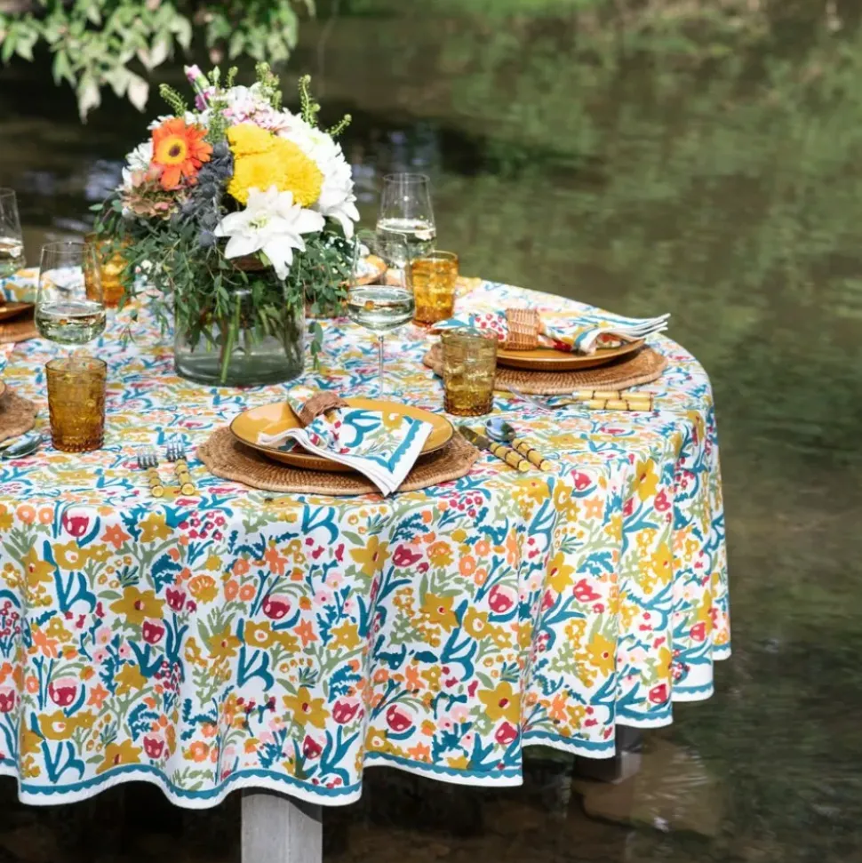 Teal Garden Tablecloth