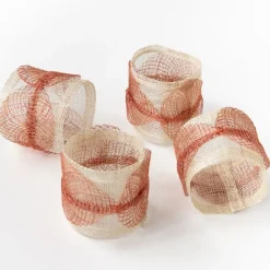 Terracotta Poplar Leaf Napkin Rings | Set of 4