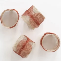 Terracotta Poplar Leaf Napkin Rings | Set of 4