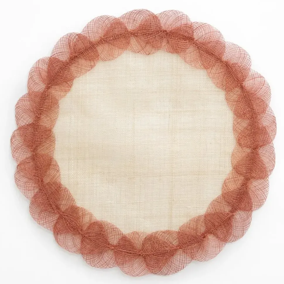 Terracotta Poplar Leaf Rice Paper Placemat | Set of 4