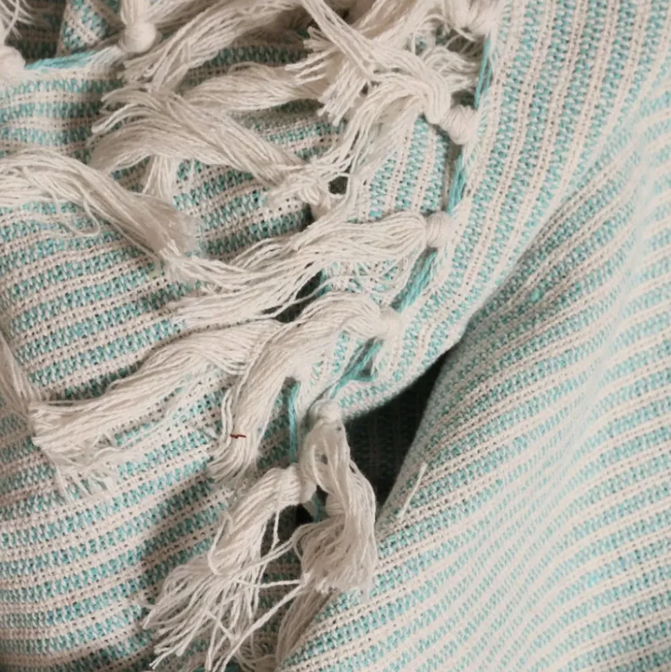 Turquoise Woven Throw