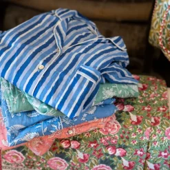 Watercolor Blue Stripe PJ Set