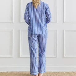 Watercolor Blue Stripe PJ Set