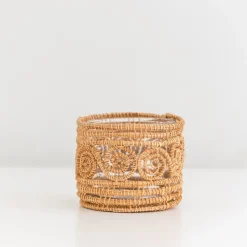 Woven Natural Candle Holder / Vase Small