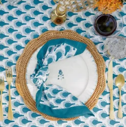 Woven Rattan Scalloped Placemats | Set of 4