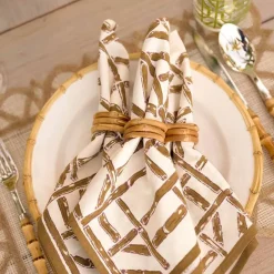 Wrapped Bamboo Napkin Rings | Set of 4
