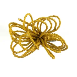 Yellow Bow Beaded Napkin Ring | Set of 4