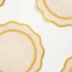 Yellow Scallop Edge Woven Placemats | Set 4