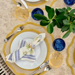 Yellow Scallop Edge Woven Placemats | Set 4